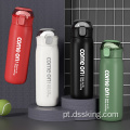 Thermos de moda colorida 500 ml para viagens de plástico reutilizável